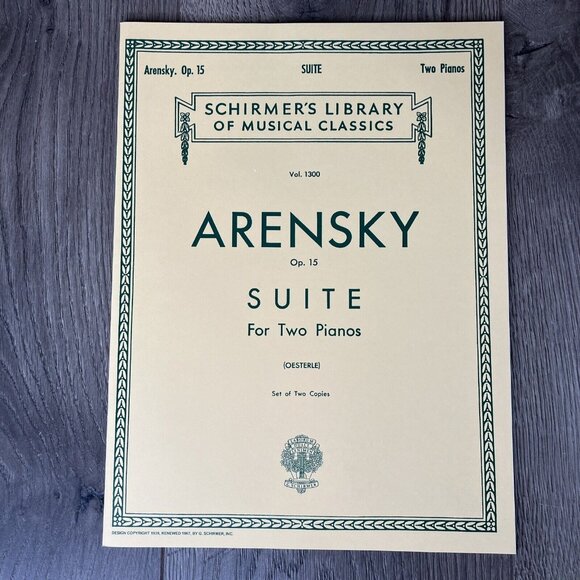 Arensky Suite Op 15 Piano Duet Sheet Music  Schirmer’s Library Vol 1300 - Picture 2 of 5